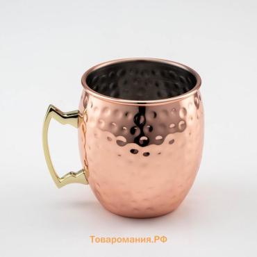 Кружка «Московский мул», 500 мл, толщина 0.8 мм, нержавеющая сталь, медная