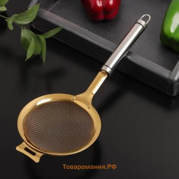 Сито для просеивания Magistro Arti gold, d=12 см, золотистая