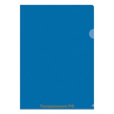 Папка-уголок А4, 100 мкм, Calligrata, эконом, прозрачная, синяя
