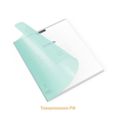 Тетрадь 12 листов в клетку, ErichKrause «Классика» CoverPrо Pastel, в клетку, пластиковая обложка, мятная