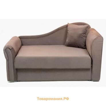 Детский диван №2, механизм еврокнижка, велюр, цвет коричневый