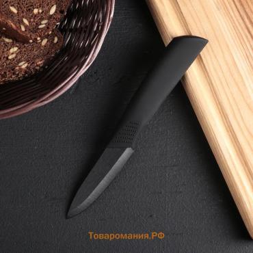 Нож кухонный керамический Magistro Black, лезвие 7.5 см, ручка soft-touch, чёрный