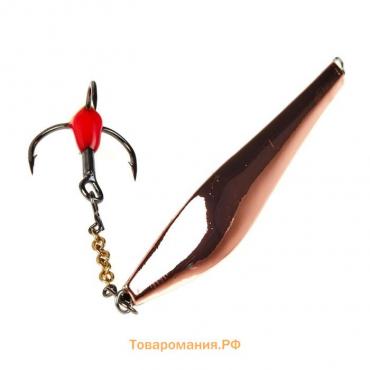 Блесна вертикальная зимняя Lucky John DOUBLE BLADE с цепочкой и тройником, 6.5 см CS блистер