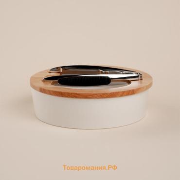 Орешница с орехоколом SL Home «Тренто», 2 предмета: орешница, орехокол, фарфор