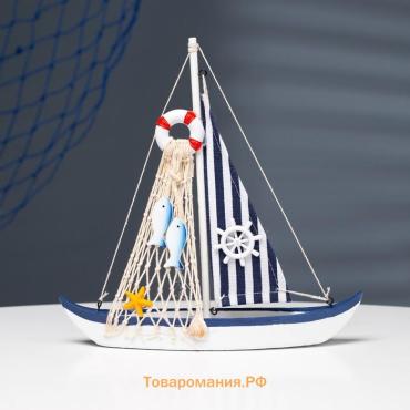 Сувенирная модель корабля «Парусник рыбака», фигурка дерево, 25×24×5 см