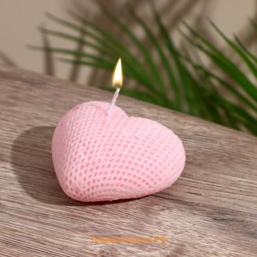 Свеча «Сердце в сеточку», 4×6×3 см, соевый воск, МИКС